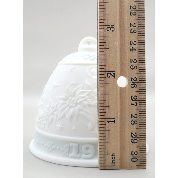 Lladro 1992 Porcelain Christmas Bell Ornament Poinsettia & Candle w/ Box - Picture 7 of 10